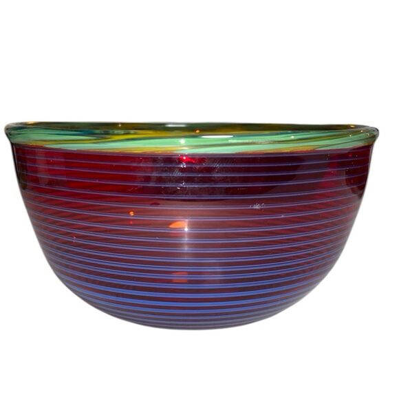 Stunning PETER SECREST Signed Art Glass Bowl - Picture 1 of 6